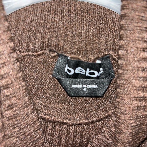 Bebe Brown Sweater Turtle Neck Shirt - Picture 5 of 8
